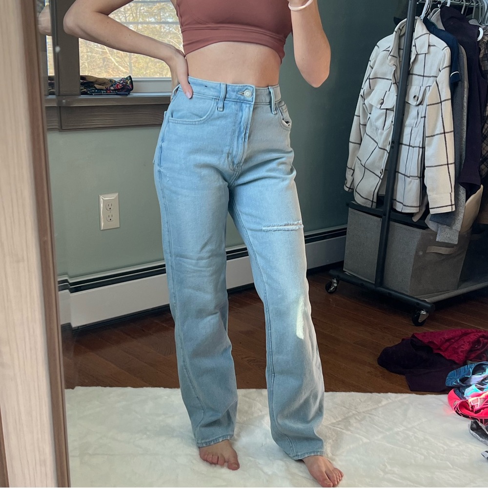 Hollister High Rise Stacked Vintage Straight Jeans